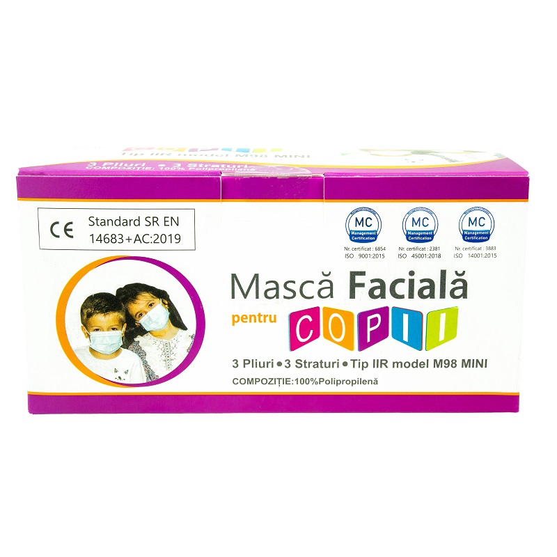 Masca faciala pentru copii, 50 bucati, Ann Reeves