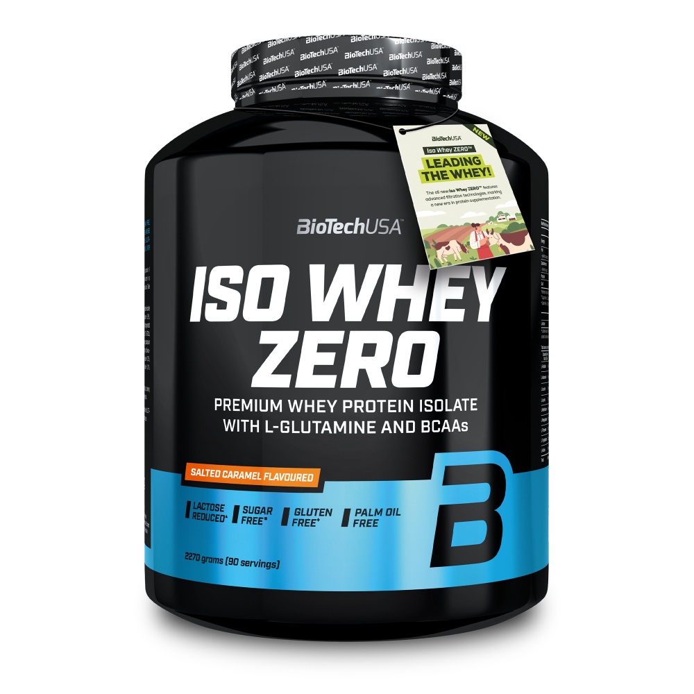 Pudra proteica cu caramel sarat Iso Whey Zero, 2270 g, BiotechUSA