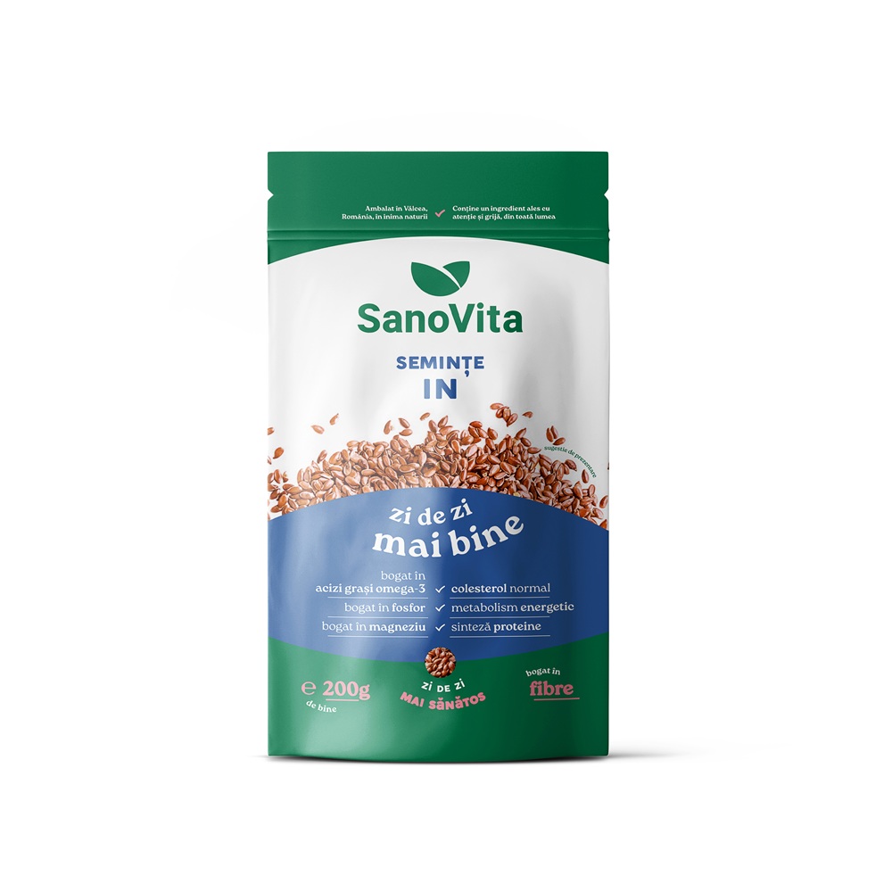 Seminte de in, 200 g, Sanovita