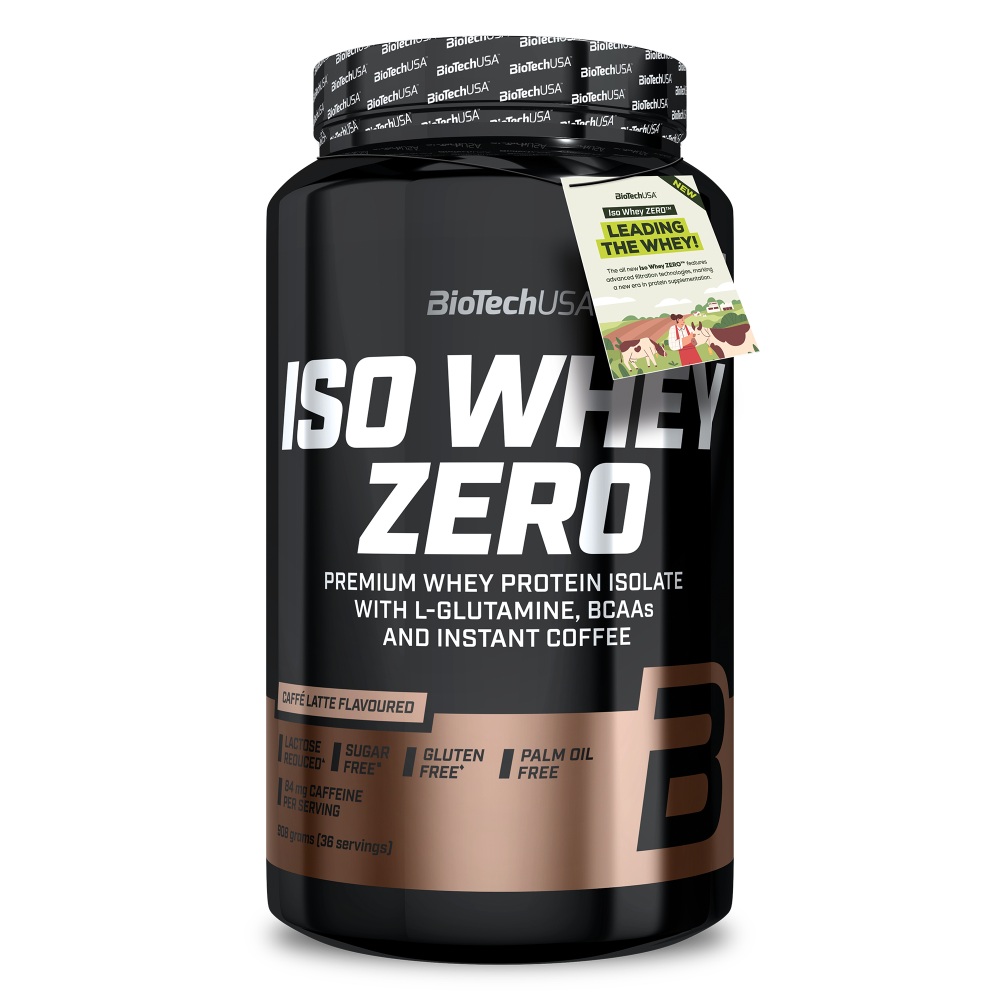 Pudra proteica Caffe Latte Iso Whey Zero, 908 g, BiotechUSA