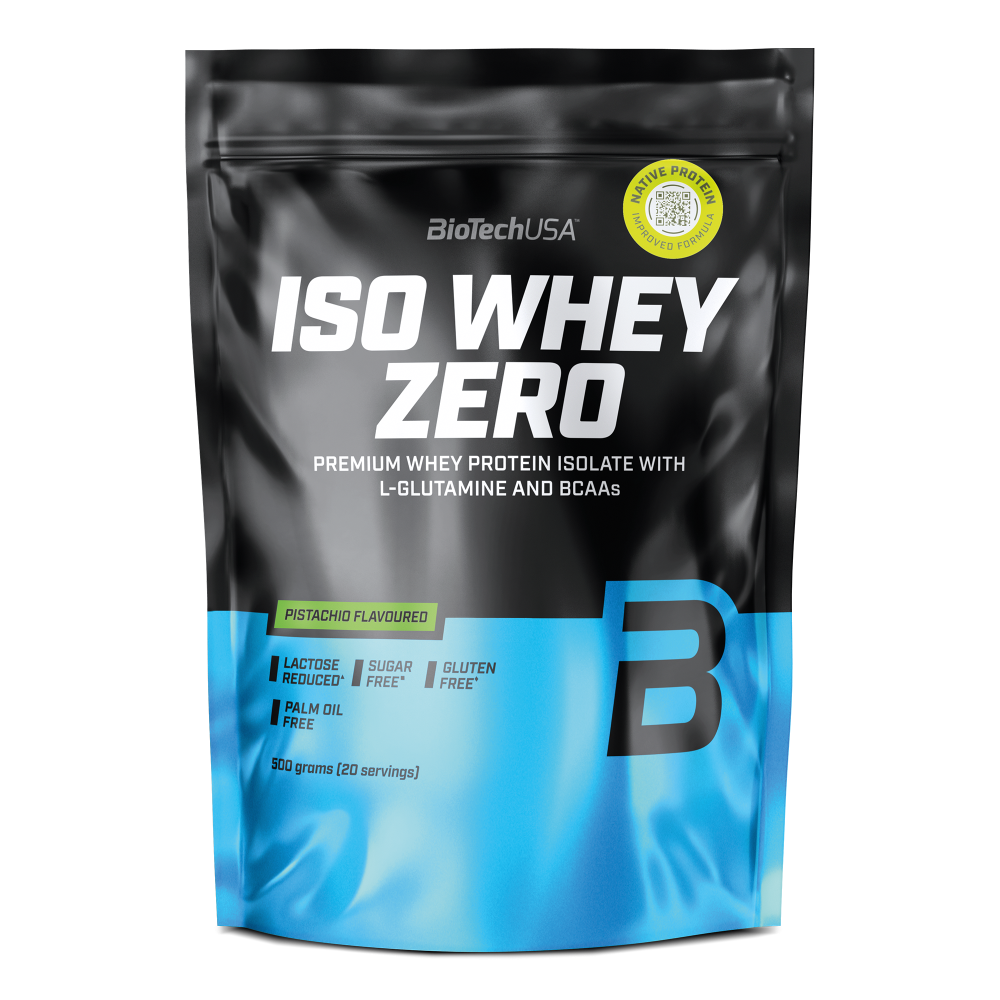 Pudra proteica cu aroma de fistic Iso Whey Zero, 500 g, BiotechUSA