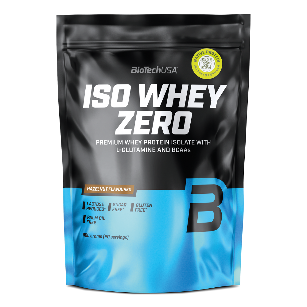 Pudra proteica cu alune Iso Whey Zero, 500 g, BiotechUSA