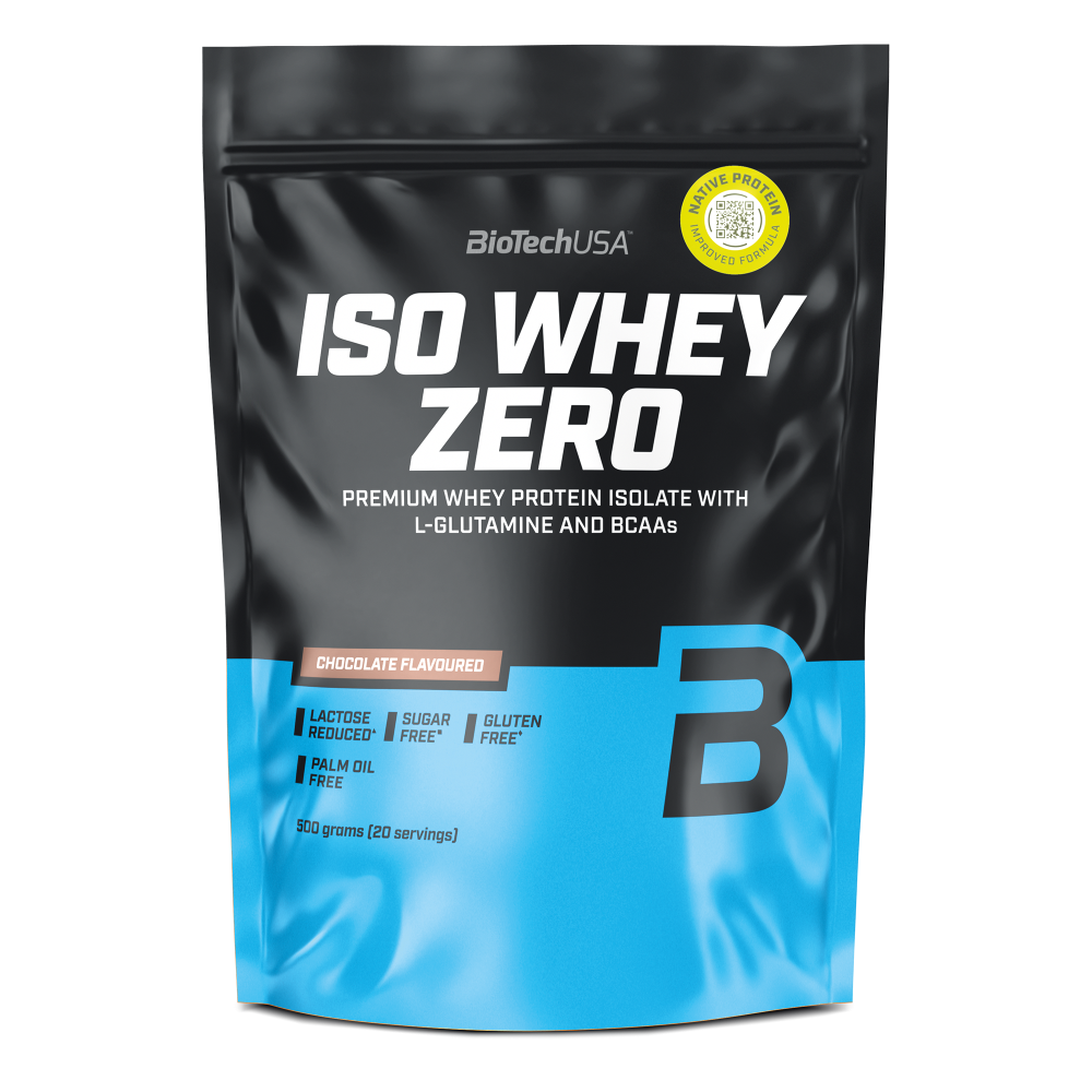 Pudra proteica cu aroma de ciocolata Iso Whey Zero, 500 g, BiotechUSA