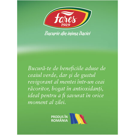 Ceai verde cu menta, 20 plicuri, Fares  623937