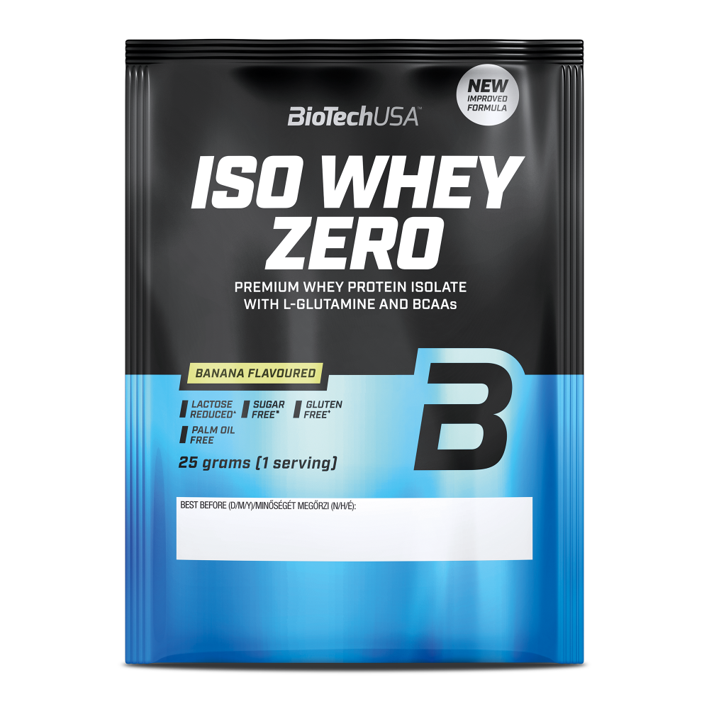 Pudra proteica cu aroma de banana Iso Whey Zero, 25 g, BiotechUSA