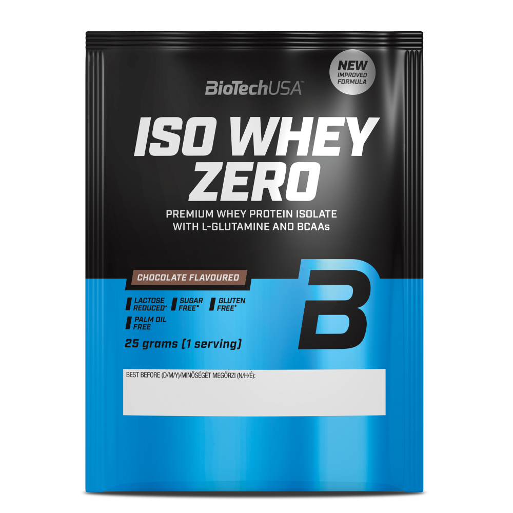 Pudra proteica cu aroma de ciocolata Iso Whey Zero, 25 g, BiotechUSA