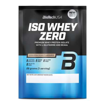 Pudra proteica cu aroma de Cookies&Cream Iso Whey Zer, 25 g, BiotechUSA
