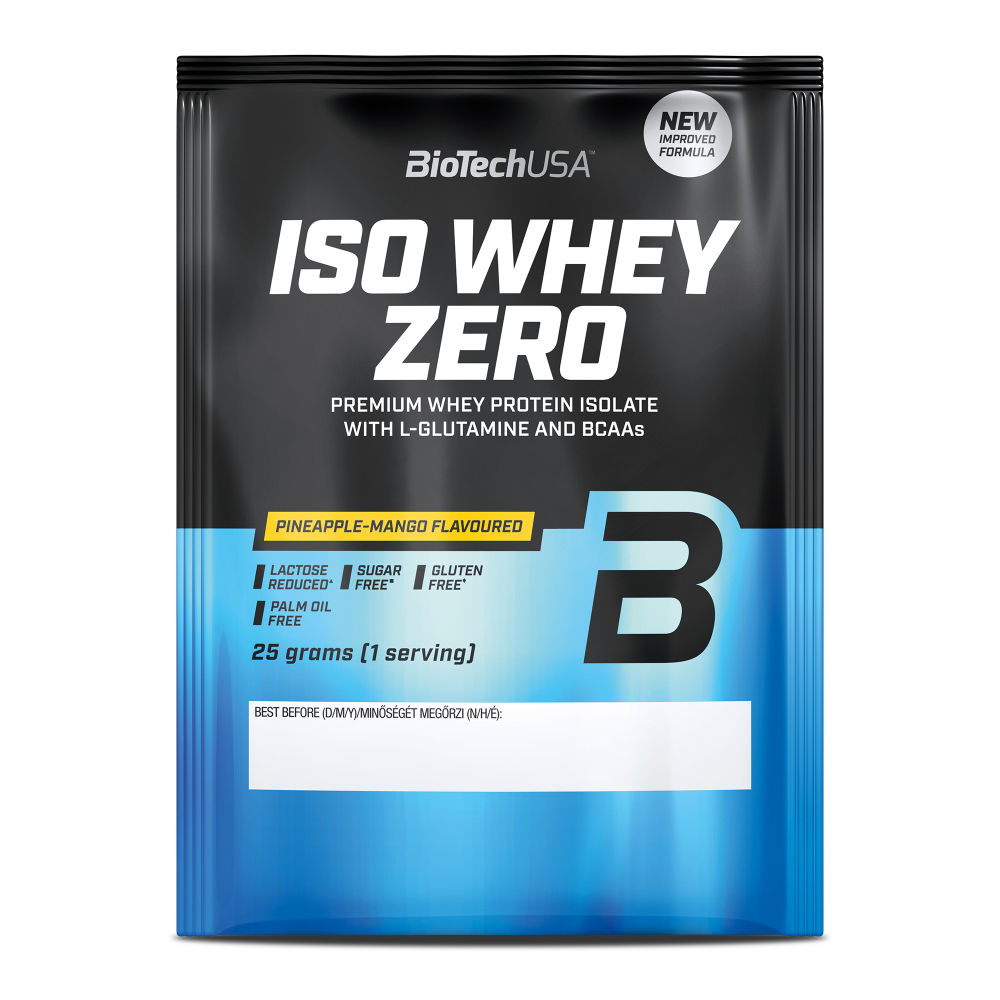 Pudra proteica cu ananas si mango Iso Whey Zero, 25 g, BiotechUSA