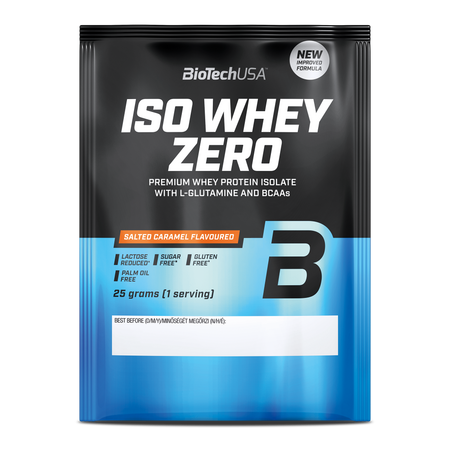 Pudra proteica cu aroma de caramel sarat Iso Whey Zero, 25 g, BiotechUSA