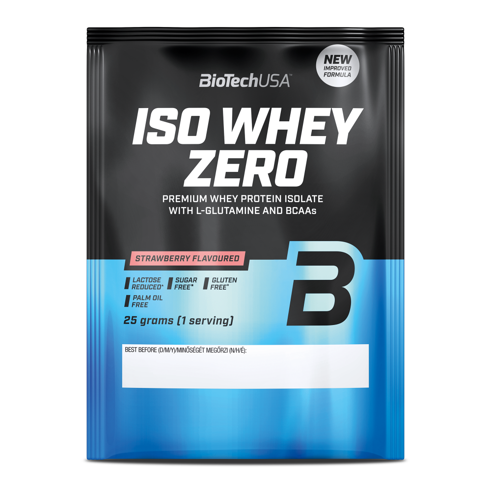 Pudra proteica cu aroma de capsuni Iso Whey Zero, 25 g, BiotechUSA