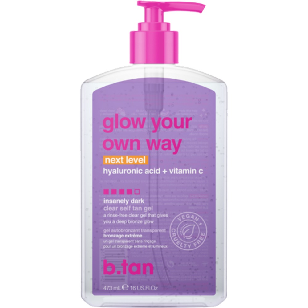 Gel autobronzant transparent cu acid hialuronic si vitamina C Glow Your Own Way, 473 ml, B.tan