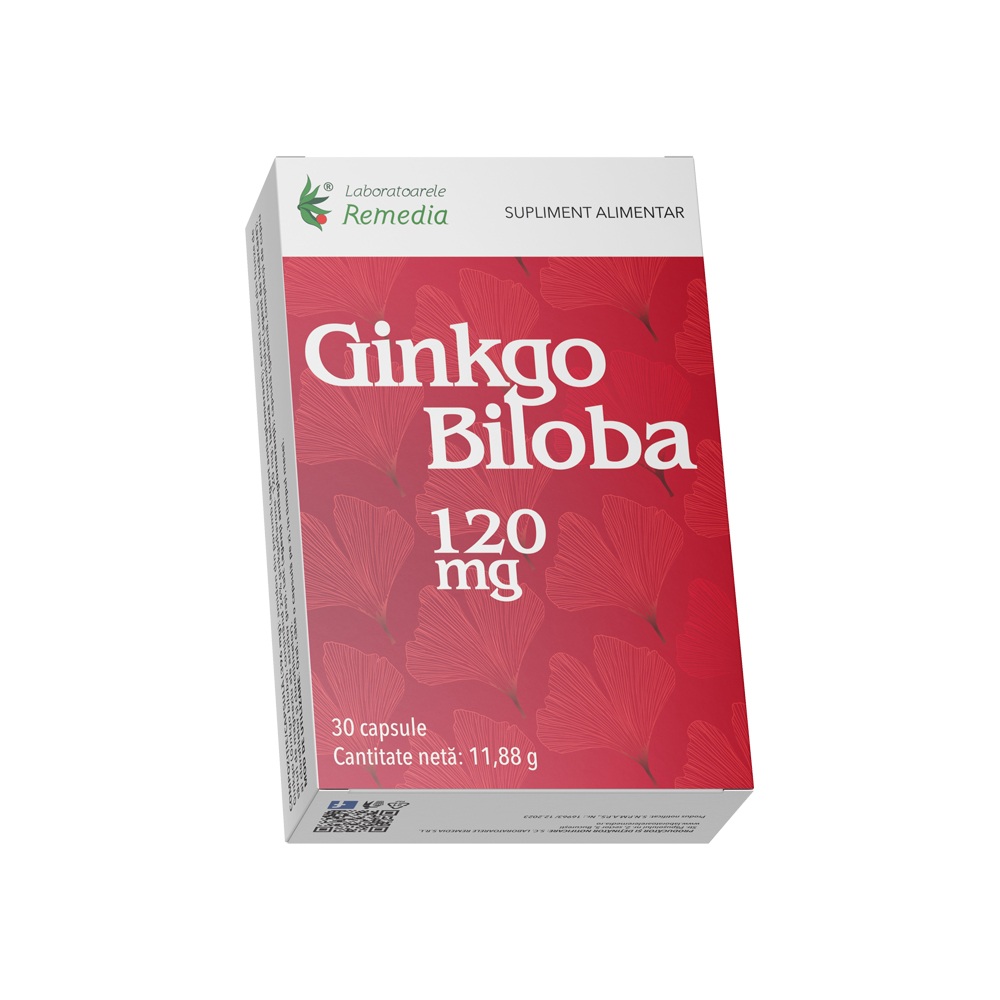 Ginkgo Biloba, 120 mg, 30 capsule, Remedia