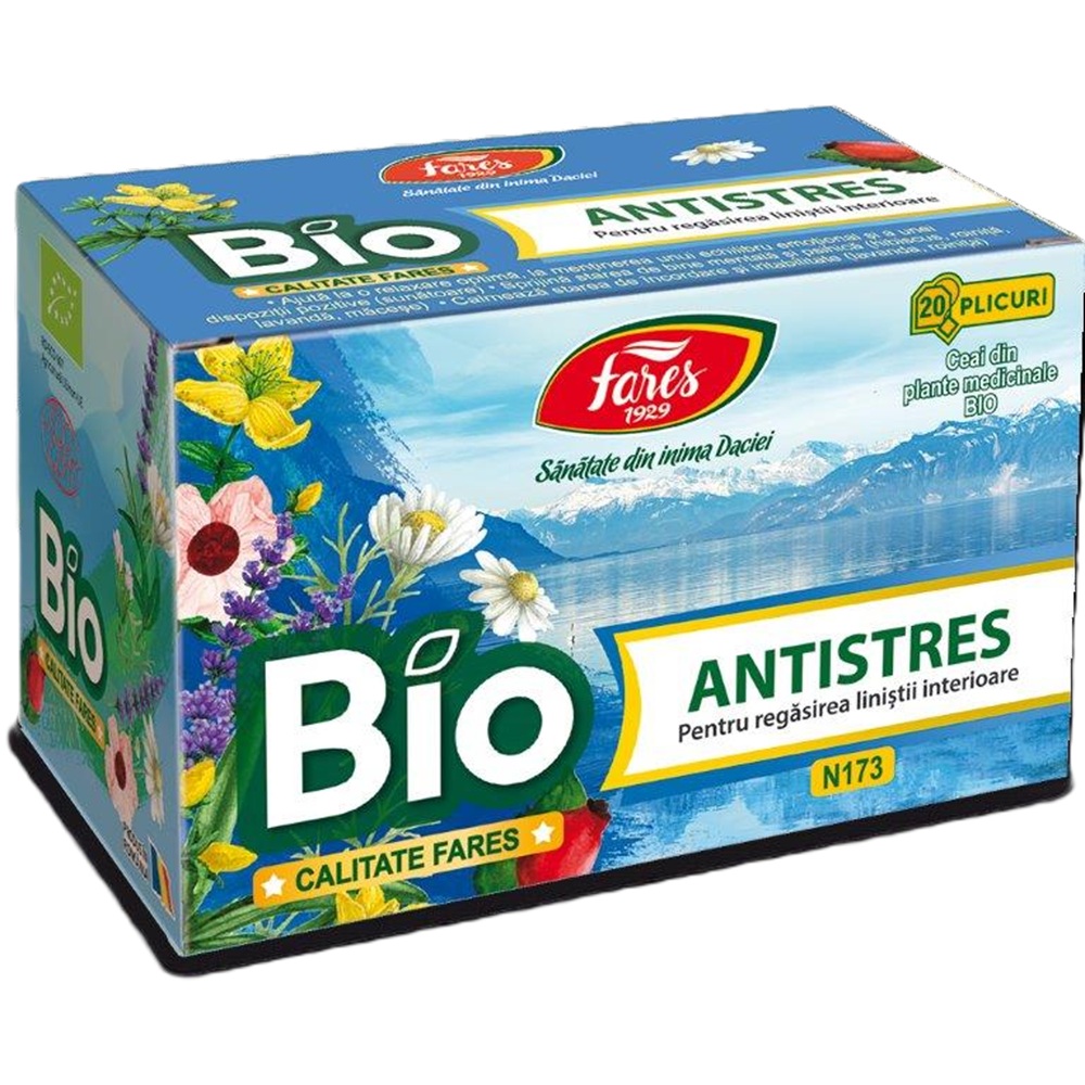 Ceai antistres Bio, 20 plicuri, Fares