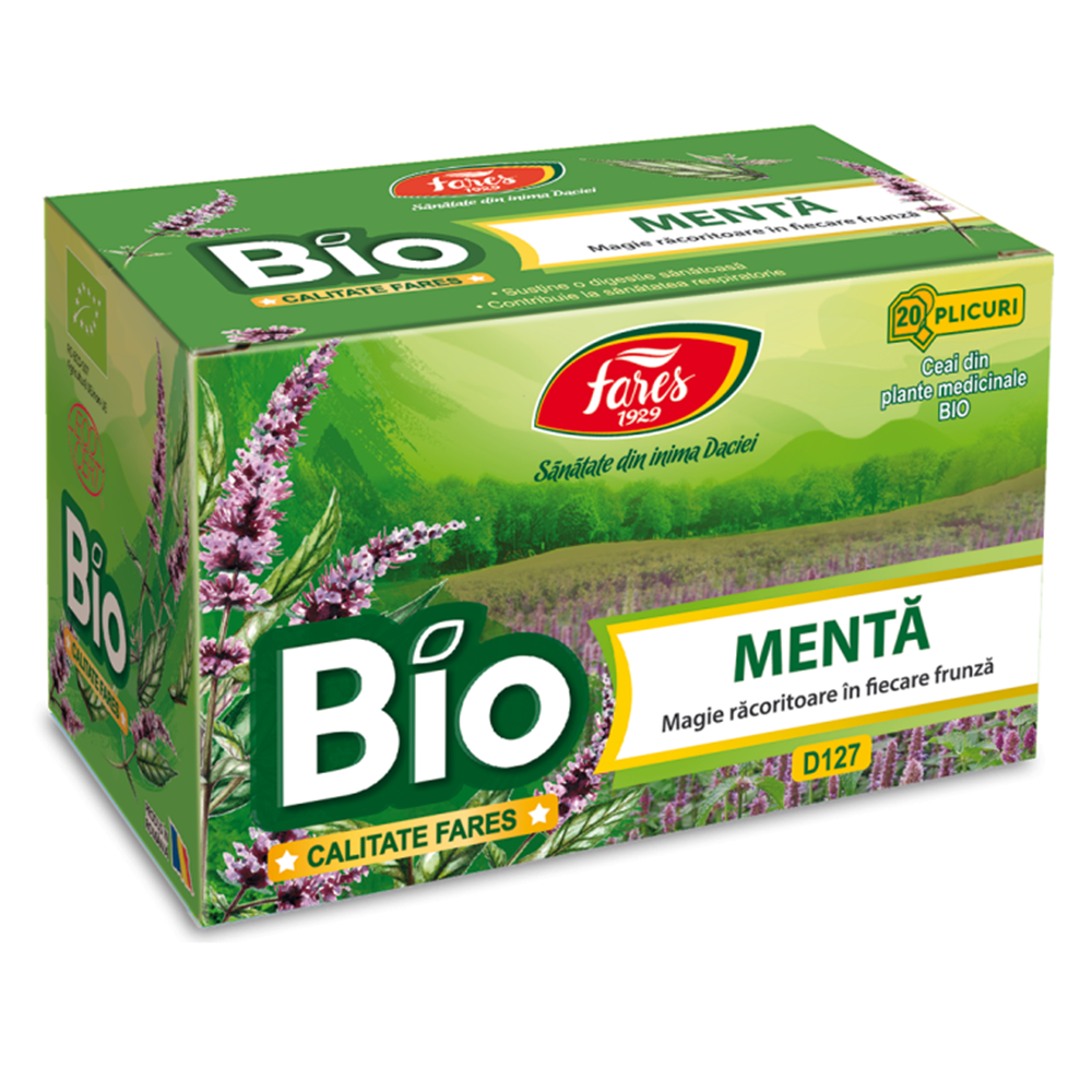 Ceai de menta Bio, 20 plicuri, Fares