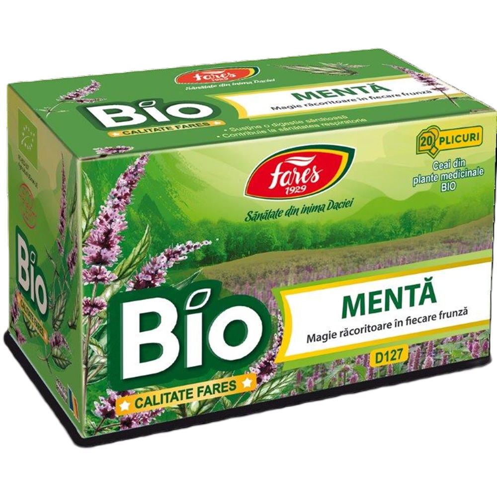 Ceai de menta Bio, 20 plicuri, Fares