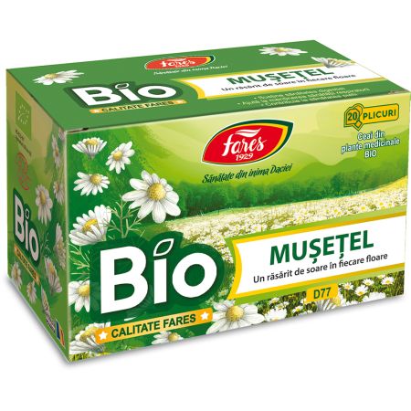 Ceai de musetel Bio, 20 plicuri, Fares