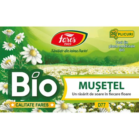 Ceai Bio de musetel D77, 20 plicuri, Fares 701334