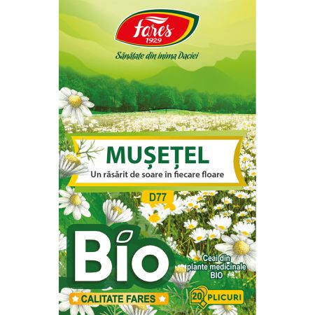 Ceai Bio de musetel D77, 20 plicuri, Fares 701338