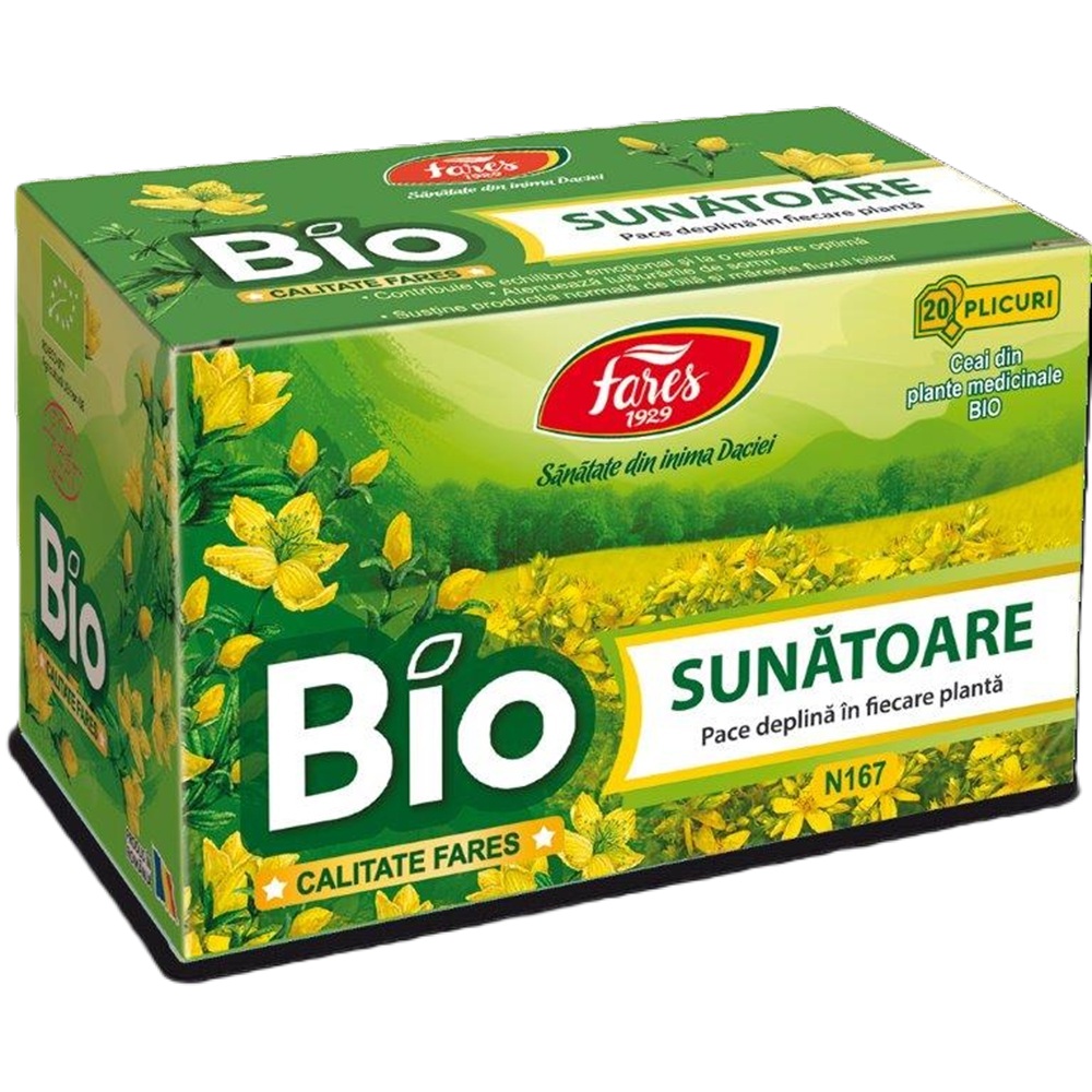 Ceai de sunatoare Bio, 20 plicuri, Fares