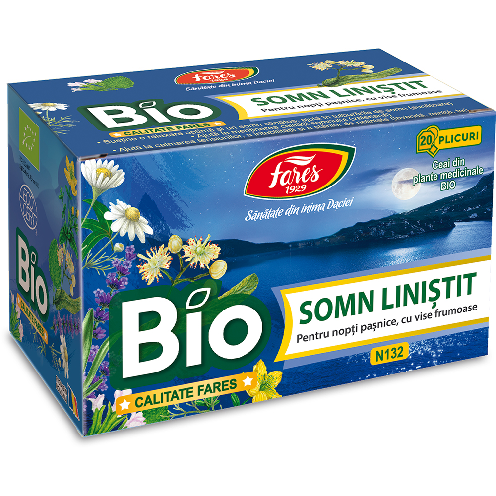 Ceai Bio Somn linistit N132, 20 plicuri, Fares