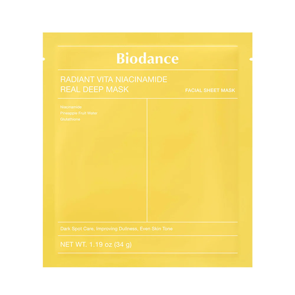 Masca cu niacinamide Radiant Vita Niacinamide Real Deep Mask, 34 g, Biodance