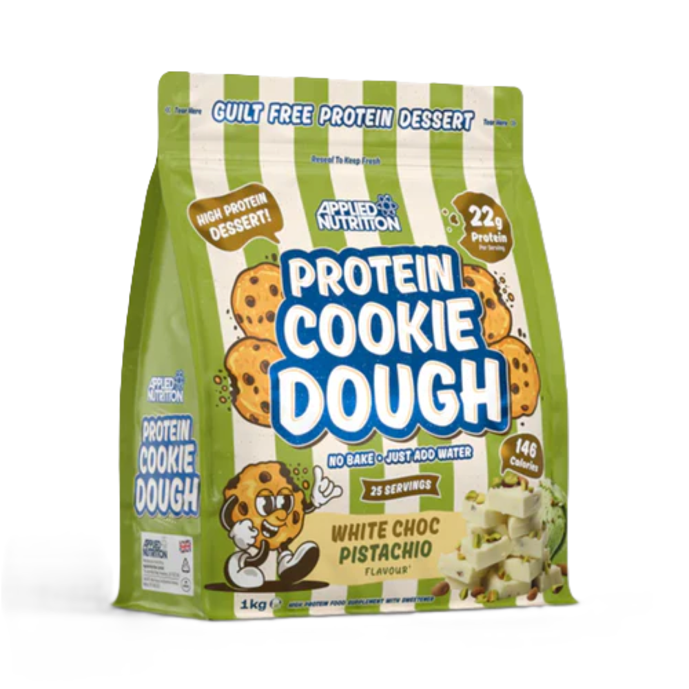 Aluat pentru fursecuri proteice Protein Cookie Dough White Choco Pistachio, 1000g, Applied Nutrition