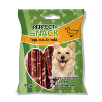 Fasii moi de rata pentru caini, 80 g, Perfect Snack