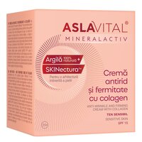 Crema antirid cu colagen pentru  fermitate  SPF 15 Mineralactiv, 50 ml, Aslavital