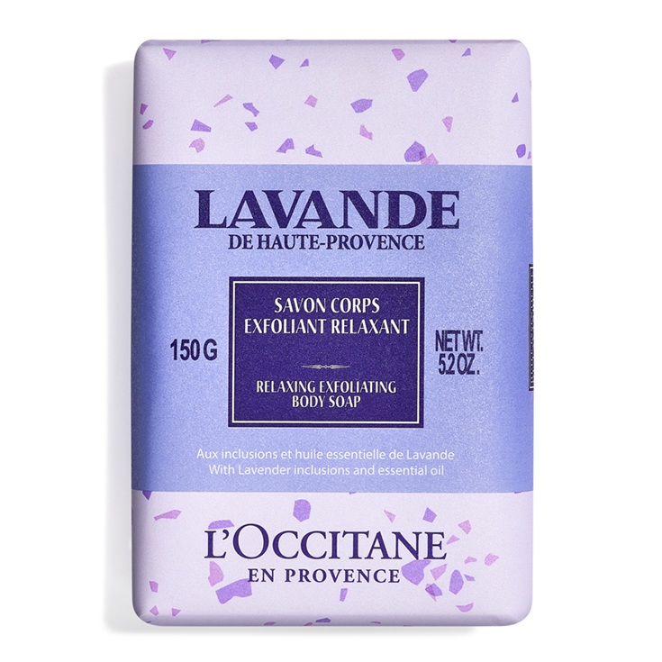 Sapun exfoliant de corp cu ulei de lavanda, 150 g, L'Occitane