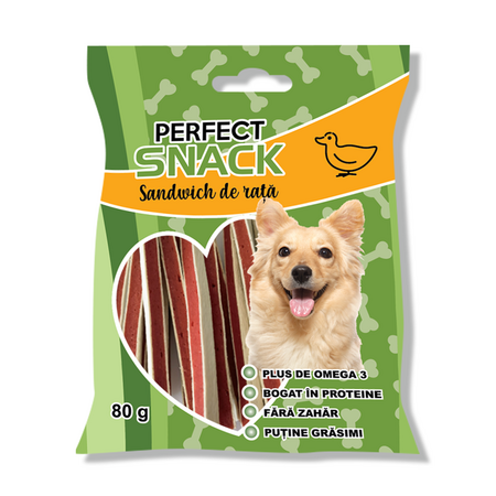 Sandwich de rata pentru caini, 80 g, Perfect Snack