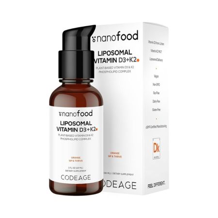 Vitamina D3+K2 Lipozomala cu aroma de portocala CodeAge, 59.2 ml, GNC