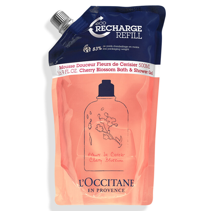 Refill Gel de dus cu flori de cires Cherry Blossom Shower Gel, 500 ml, L'Occitane