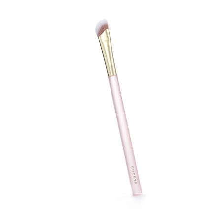 Set pensule profesionale pentru make-up cu pouch roz Angel's Pink Glow, 15 pensule, Cucuta Beaty 641637