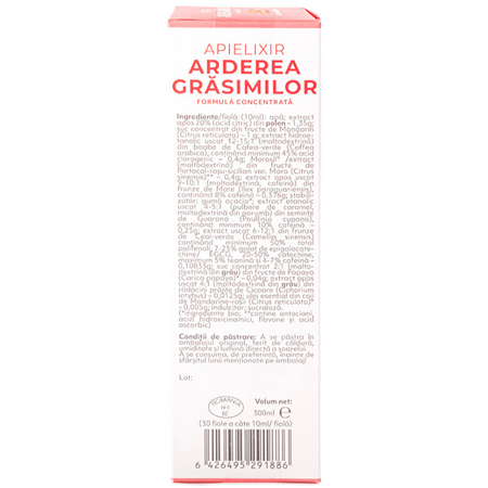 Arderea grasimilor Apielixir, 30 fiole, Albina Carpatina 722370