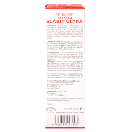 Program Slabit Ultra Apielixir, 30 fiole, Albina Carpatina 722360