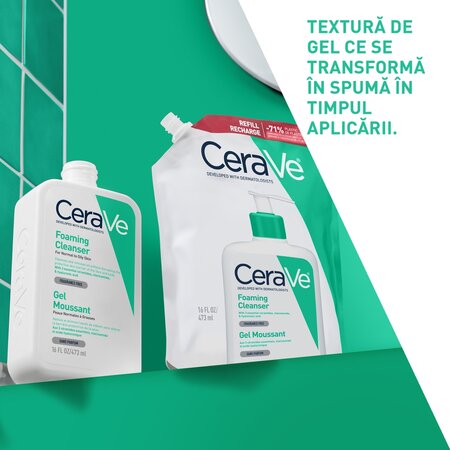 Rezerva Gel de curatare spumant pentru fata si corp, 473 ml, CeraVe 750756
