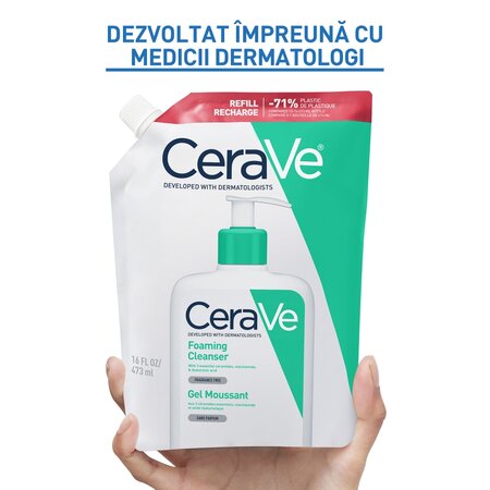 Rezerva Gel de curatare spumant pentru fata si corp, 473 ml, CeraVe 750761