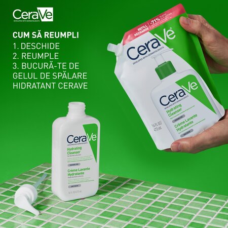 Rezerva gel de spalare hidratant pentru fata si corp, 473 ml, CeraVe 750740