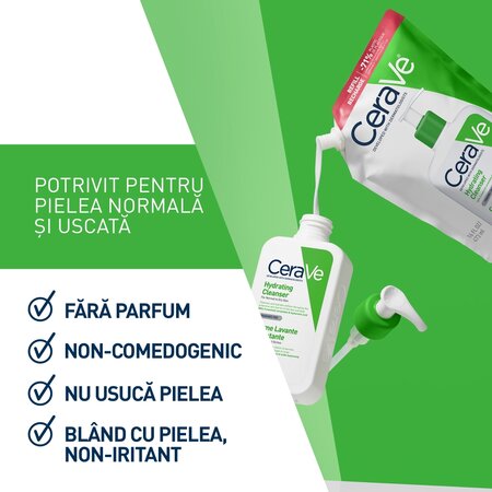 Rezerva gel de spalare hidratant pentru fata si corp, 473 ml, CeraVe 750743