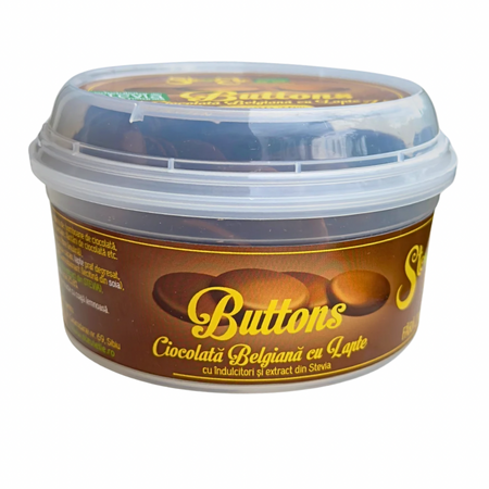 Banuti Stevia de ciocolata belgiana cu lapte SteviElle, 300 g, Hermes Natural 724804