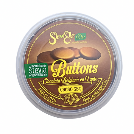 Banuti Stevia de ciocolata belgiana cu lapte SteviElle, 300 g, Hermes Natural 724805