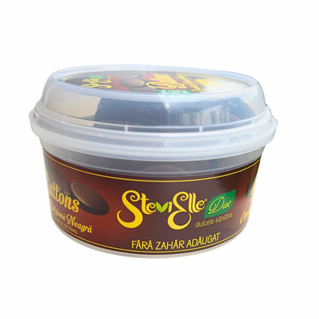 Banuti Stevia de ciocolata belgiana neagra SteviElle, 300 g, Hermes Natural 724809