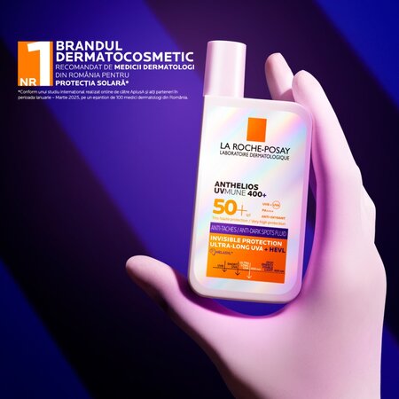 Fluid anti-pete pigmentare cu protectie solara SPF 50+ Anthelios UVmune 400+ HEVL, 50 ml, La Roche-Posay 711609