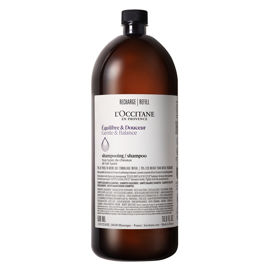 Refill Sampon echilibrant Gentle & Balance, 500 ml, L'Occitane