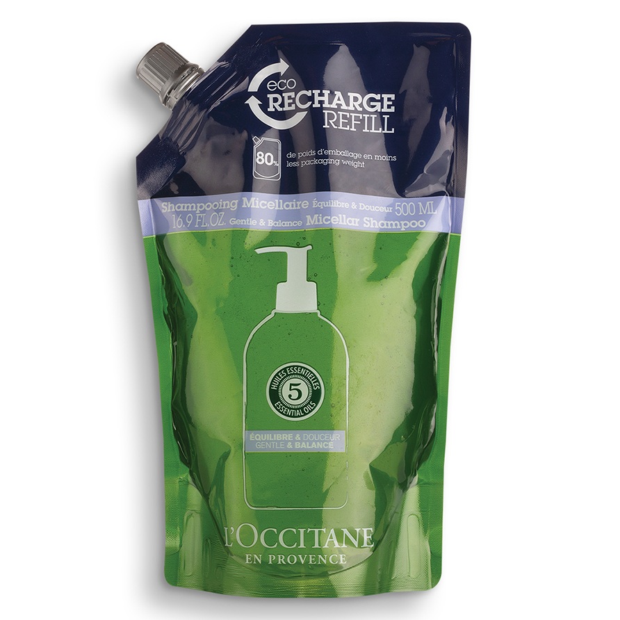 Refill Sampon micelar echilibrant Gentle & Balance, 500 ml, L'Occitane