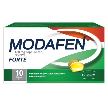 Modafen Forte 400 mg Ibuprofen, 10 capsule moi, Stada