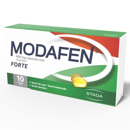 Modafen Forte, 400 mg, 10 capsule moi, Stada 701646