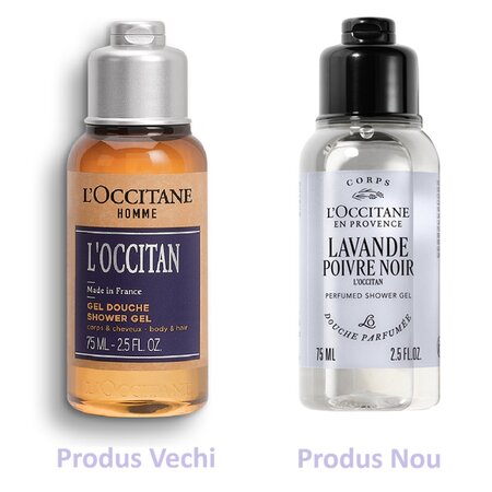 Gel de dus pentru barbati Lavande Poivre Noir Shower Gel, 75 ml, L'Occitane 674150