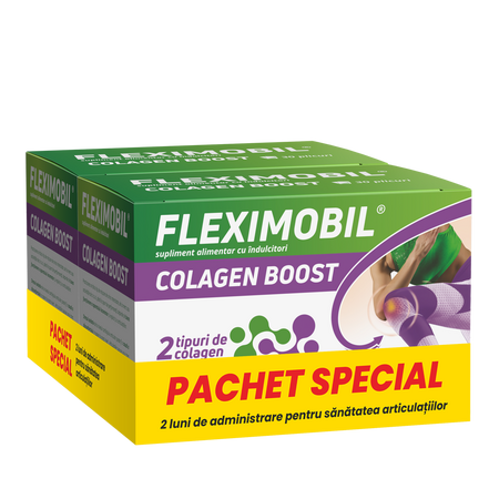 Pachet Fleximobil Colagen Boost, 2 x 30 plicuri, Fiterman
