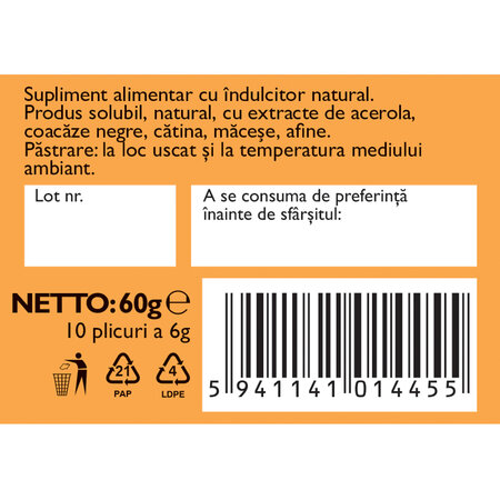 Vitamina C 1000 naturala F175, 10 plicuri, Fares 621074